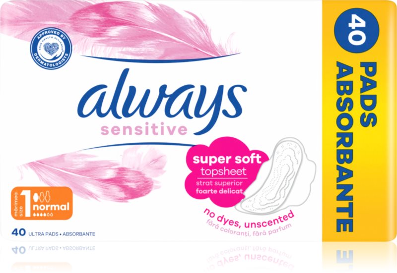 Always Sensitive Normal Plus absorbante fara parfum 40 buc