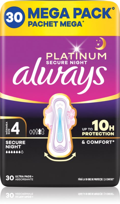 Always Platinum Secure Night Size 4 absorbante pentru noapte
