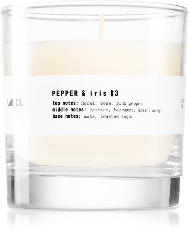The Olphactory Lab Co. Pepper & Iris lumânare parfumată 200 g