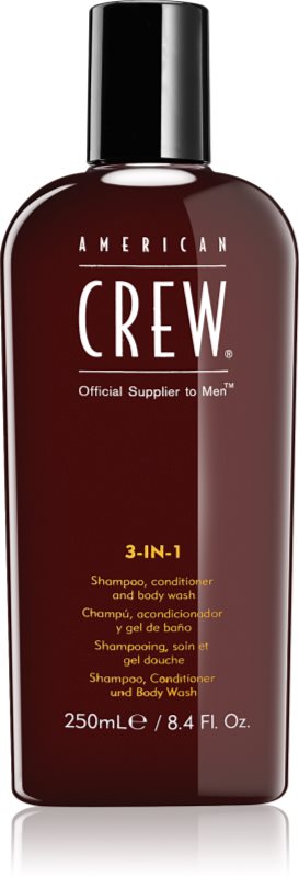 American Crew Hair & Body 3-IN-1 sampon, balsam si gel de dus 3in1 pentru barbati