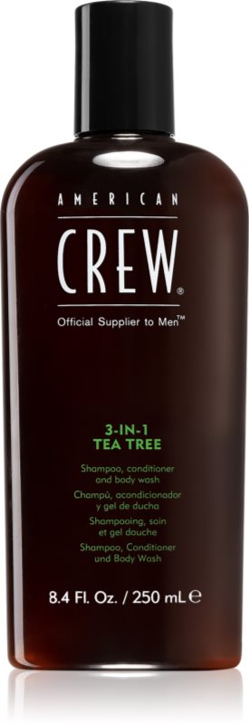 American Crew Hair & Body 3-IN-1 Tea Tree sampon, balsam si gel de dus 3in1 pentru barbati