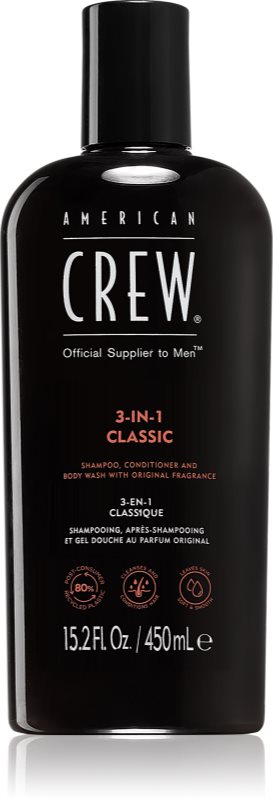 American Crew Hair & Body 3-IN-1 sampon, balsam si gel de dus 3in1 pentru barbati