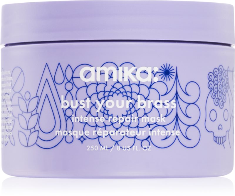 amika Bust Your Brass Cool Blonde Masca regeneratoare pentru părul blond şi gri 250 ml