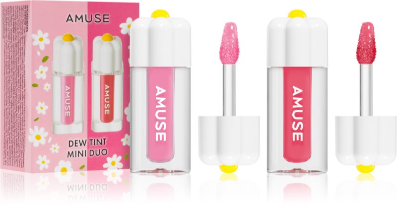 AMUSE Dew Tint Mini Duo set de luciu de buze hidratant culoare Cool Tone 2x1.5 g