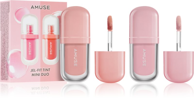 AMUSE Jel-Fit Tint Mini Duo set de luciu de buze hidratant culoare Warm Tone 2x1.5 ml