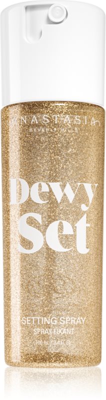 Anastasia Beverly Hills Dewy Set Setting Spray stralucire intensa faciale cu parfum Coconut & Vanilla 100 ml