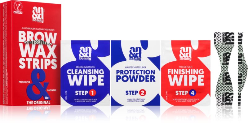 A.N.D. Beauty Wax Strips Brow benzi depilatoare cu ceara rece pentru sprâncene 8 buc