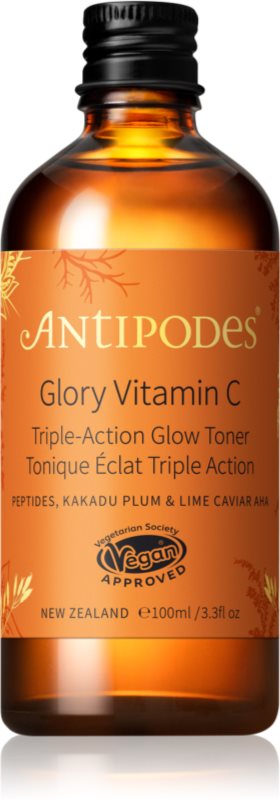 Antipodes Glory Vitamin C Triple-Action Glow Toner solutie tonica cu efect de iluminare pentru uniformizarea nuantei tenului 100 ml