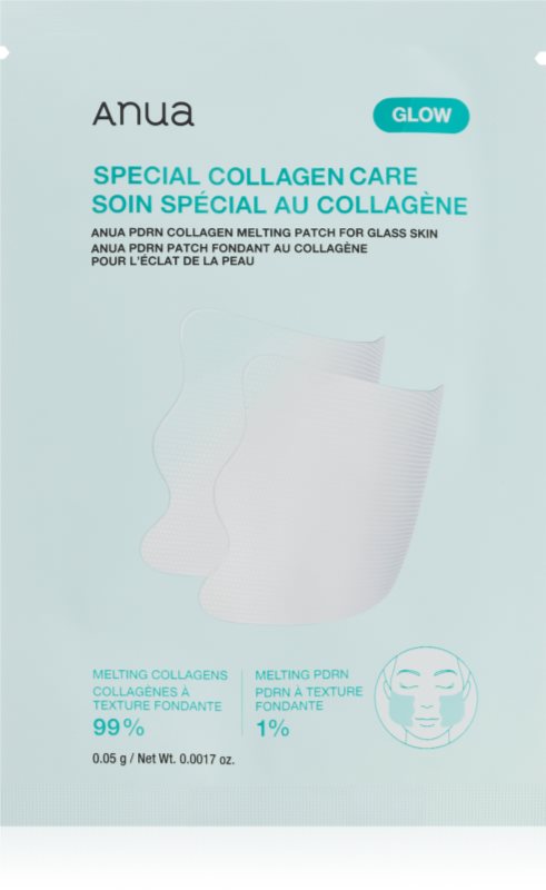 Anua PDRN Collagen Melting Patch for Glass Skin masca pentru albirea tenului nutritie si hidratare 4 buc