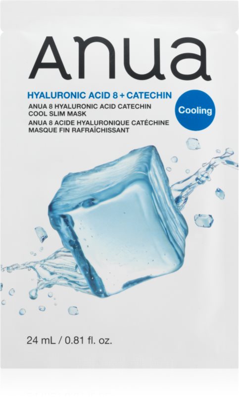 Anua 8 Hyaluronic Acid Catechin Cool Slim Mask mască textilă hidratantă cu efect racoritor 24 ml