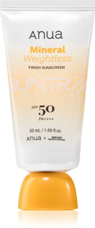 Anua K-Pop Demon Hunters Mineral Weightless Finish Sunscreen crema fata iluminatoare de protectie SPF 50 50 ml