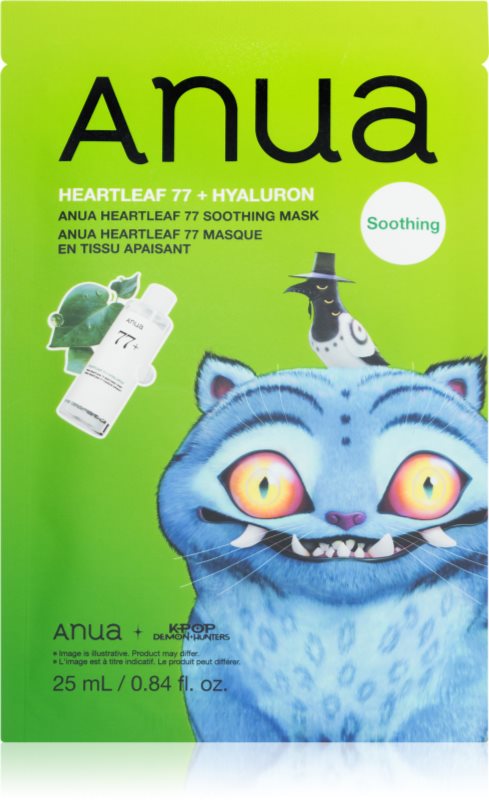 Anua K-Pop Demon Hunters Heartleaf 77% Soothing Mask mască textilă hidratantă cu efect calmant 25 ml