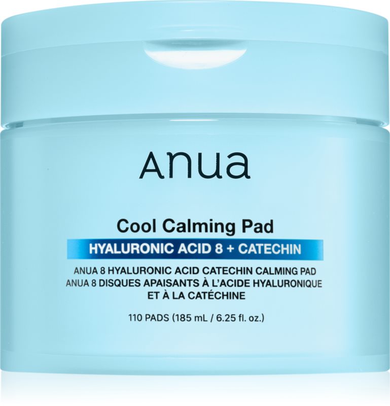 Anua 8 Hyaluronic Acid Catechin Calming Pad dischete calmante cu efect racoritor 110 buc