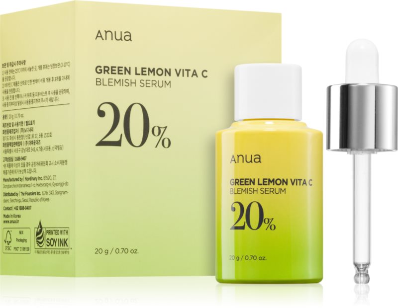 Anua Green Lemon Vita C Blemish Serum ser stralucire cu vitamina C pentru ten acneic 20 ml