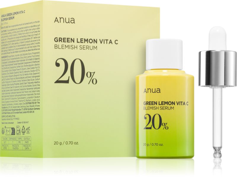 Anua Green Lemon Vita C Blemish Serum ser stralucire cu vitamina C impotriva petelor 20 g