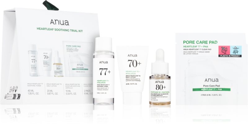 Anua Heartleaf Soothing Trial Kit set cadou pentru netezirea pielii