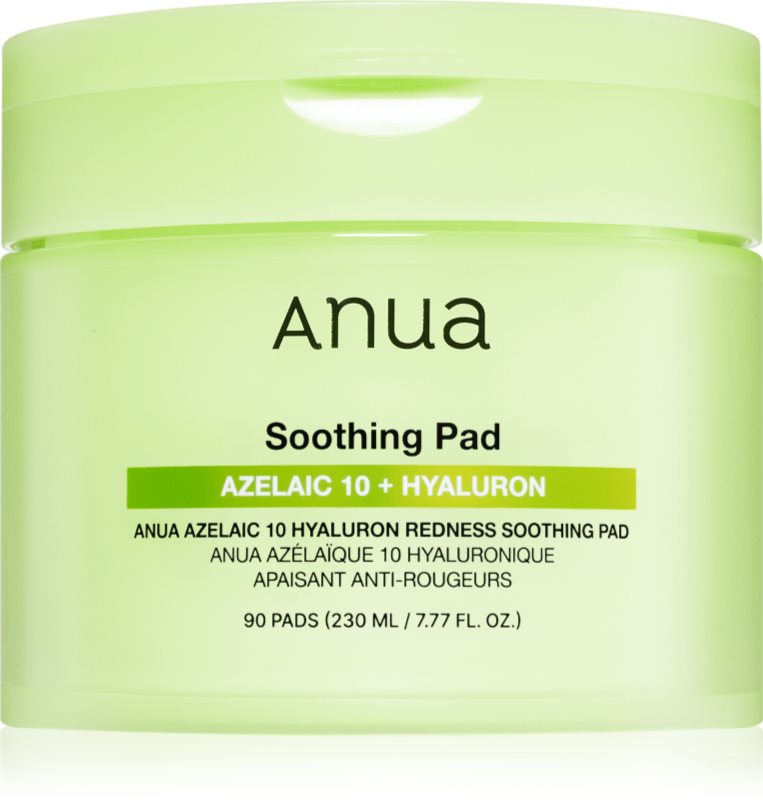 Anua Azelaic Acid 10 Hyaluron Redness Soothing Pad dischete calmante împotriva roșeții tenului 90 buc
