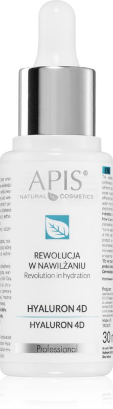 Apis Natural Cosmetics Revolution In Hydration Hyaluron 4D ser hialuronic pentru pielea uscata si deshidratata 30 ml