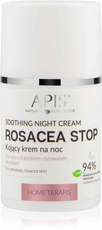 Apis Natural Cosmetics Rosacea-Stop crema de noapte cu efect calmant pentru piele sensibila cu tendinte de inrosire 50 ml