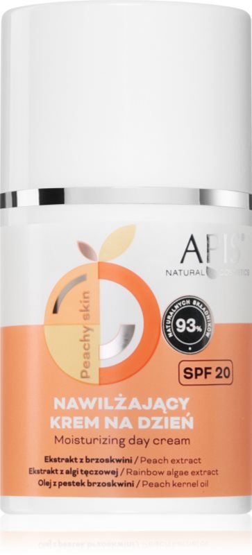 Apis Natural Cosmetics Peachy Skin crema de zi cu efect de hidratare SPF 20 50 ml