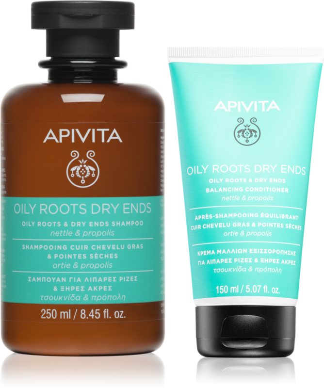 Apivita Oily Roots & Dry Ends set pentru scalp gras și vârfuri uscate
