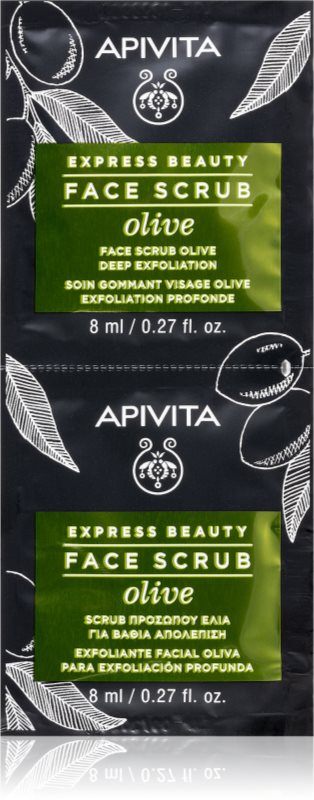 Apivita Express Beauty Exfoliating Face Scrub Olive peeling intensiv de curățare faciale 2 x 8 ml