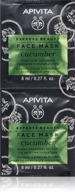 Apivita Express Beauty Moisturizing Face Mask Cucumber mască facială intens hidratantă 2x8 ml