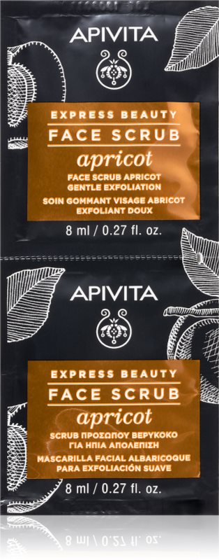 Apivita Express Beauty Gentle Face Scrub Apricot curatare usoara dupa exfoliere faciale 2x8 ml