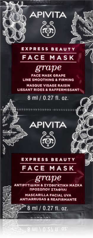 Apivita Express Beauty Firming Face Mask Grape Masca pentru ten anti riduri 2x8 ml