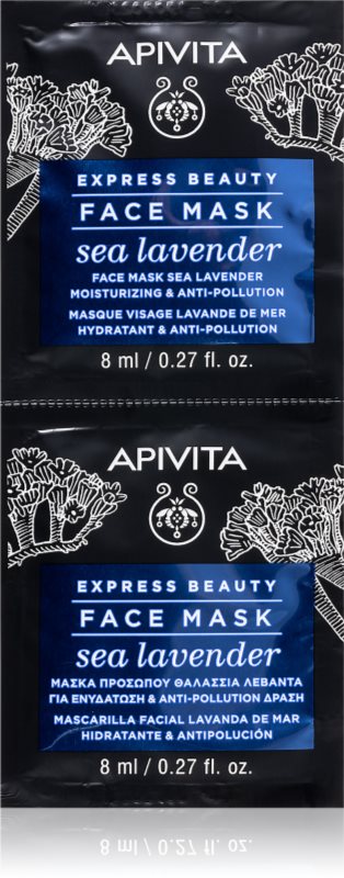 Apivita Express Beauty Moisturizing Face Mask Sea Lavender mască pentru față cu efect de hidratare 2x8 ml