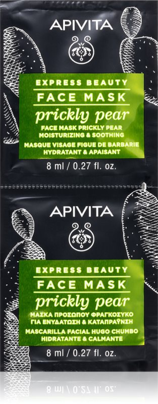 Apivita Express Beauty Moisturizing Face Mask Prickly Pear masca calmanta pentru fata cu efect de hidratare 2x8 ml
