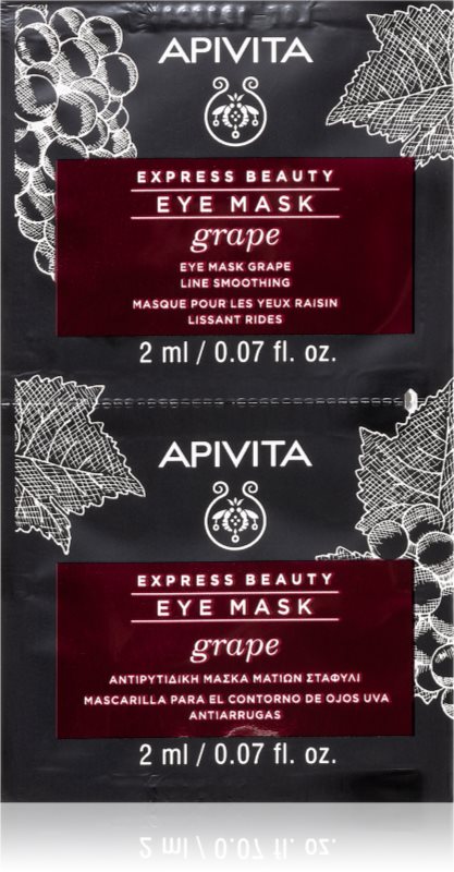 Apivita Express Beauty Line Smoothing Eye Mask Grape masca pentru ochi cu efect de netezire 2 x 2 ml