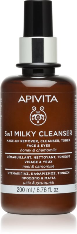 Apivita Cleansing Milk Face & Eyes Lapte demachiant 3 în 1 pentru față și ochi