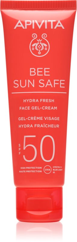 Apivita Bee Sun Safe Hydra Fresh Face Gel-Cream SPF50 crema gel pentru hidratare. SPF 50 50 ml
