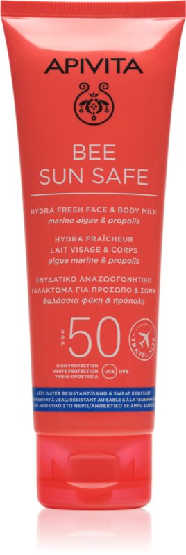 Apivita Bee Sun Safe Hydra Fresh Milk SPF50 lotiune solara pentru fata si corp SPF 50