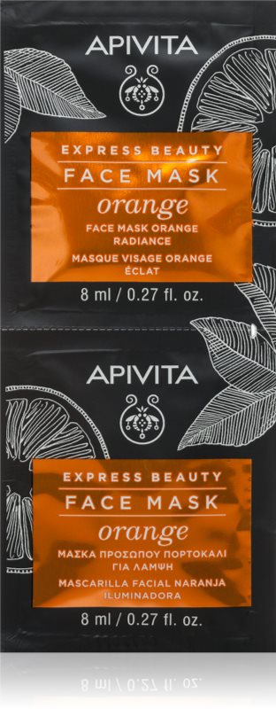 Apivita Express Beauty Radiance Face mask Orange masca iluminatoare faciale 2x8 ml