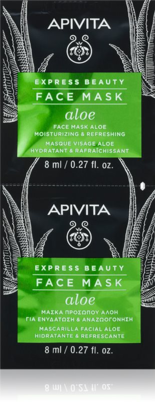 Apivita Express Beauty Moisturizing Face mask Aloe mască hidratantă răcoritoare faciale 2x8 ml