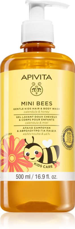 Apivita Mini Bees Gentle Kids Hair&Body wash Calendula&Honey gel de duș pentru corp și păr 500 ml
