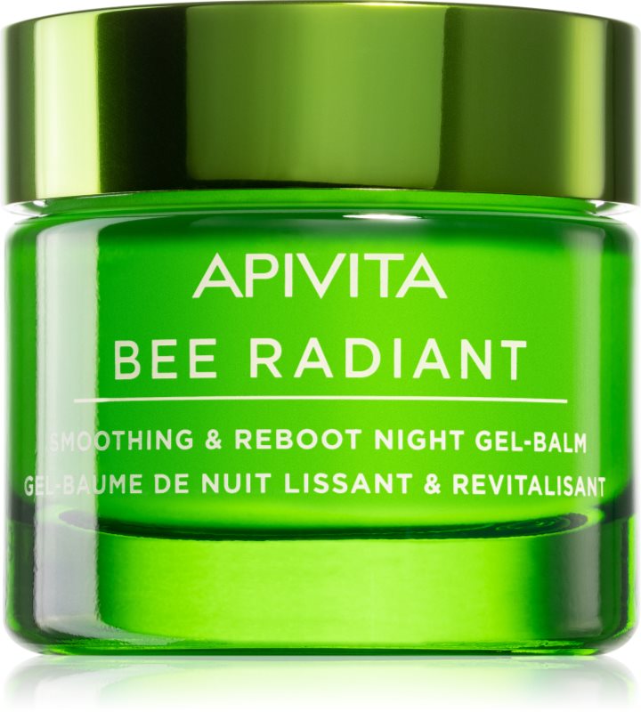 Apivita Bee Radiant Night Gel-Balm gel balsam detoxifiant pentru noapte și netezire 50 ml