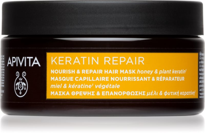 Apivita Keratin Repair Nourish Repair Hair Mask mască regeneratoare pentru părul deteriorat cu keratina 200 ml