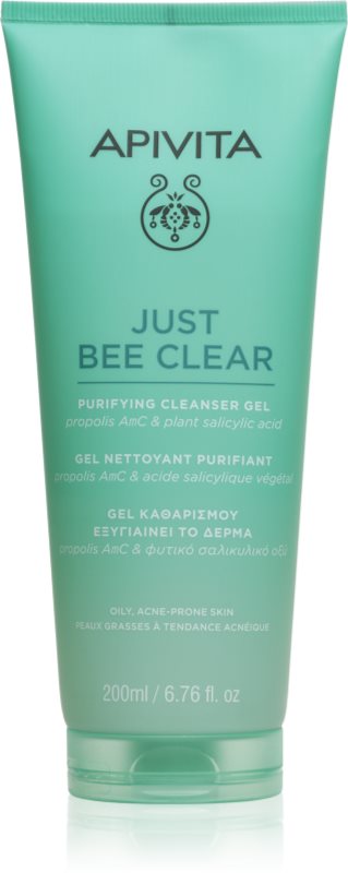 Apivita Just Bee Clear Purifying Cleanser Gel gel de curatare facial impotriva acneei 200 ml