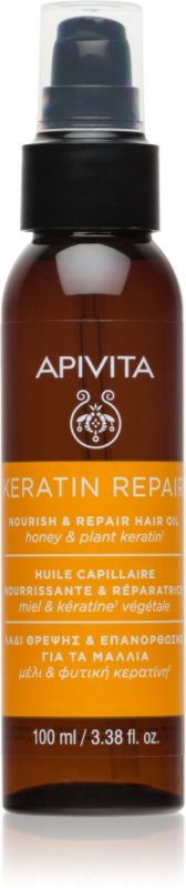 Apivita Keratin Repair Nourish Repair Hair Oil ulei pentru par pentru păr uscat și deteriorat 100 ml