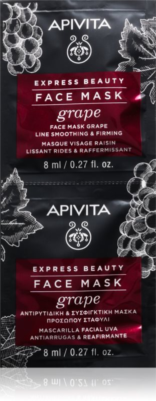 Apivita Express Beauty Grape masca faciala pentru fermitate 2x8 ml