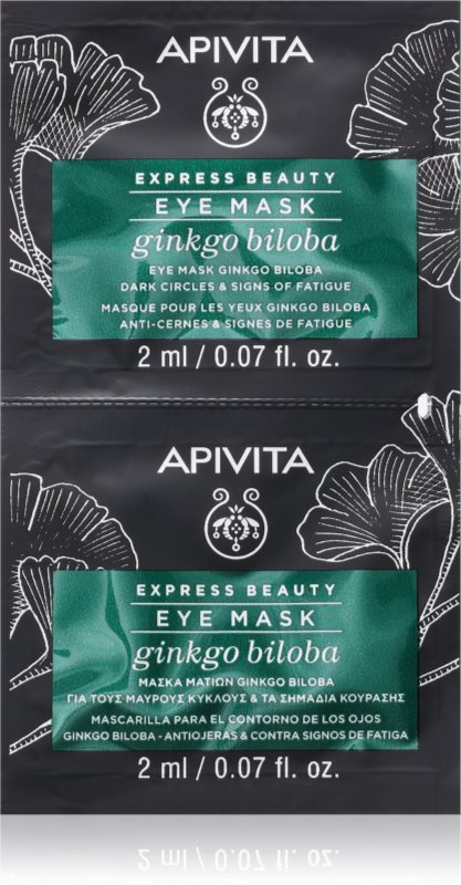 Apivita Express Beauty Eye Mask Gingko Biloba mască pentru zona ochilor impotriva cearcanelor 2x2 ml