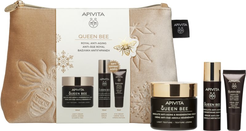 Apivita Queen Bee Gift Pouch (with Light Cream) set cadou împotriva îmbătrânirii pielii