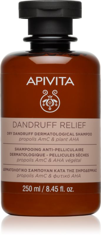 Apivita Dandruff Relief Dry Dandruff Dermatological Shampoo sampon anti-matreata pentru un scalp uscat, atenueaza senzatia de mancarime