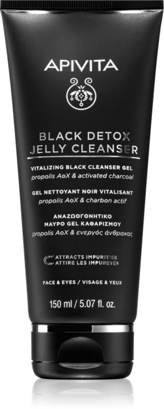 Apivita Cleansing Black Detox Jelly Cleanser gel de curățare cu cărbune activ