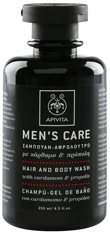 Apivita Men's Care Hair and Body Wash with Cardamon & Propolis gel de dus si sampon 2in1 250 ml