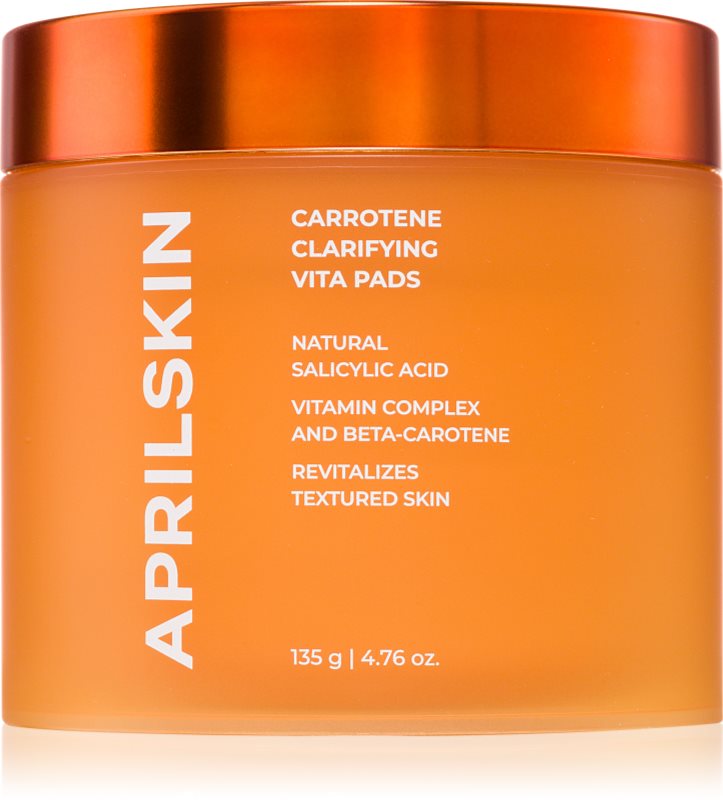 APRILSKIN Carrotene Clarifying Vita Pads dischete demachiante pentru tenul gras, predispus la acnee 60 buc