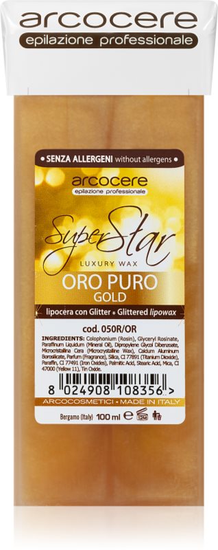 Arcocere Professional Wax Oro Puro Gold ceară depilatoare cu particule stralucitoare Refil 100 ml